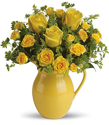 Teleflora's Sunny Day Pitcher of Roses